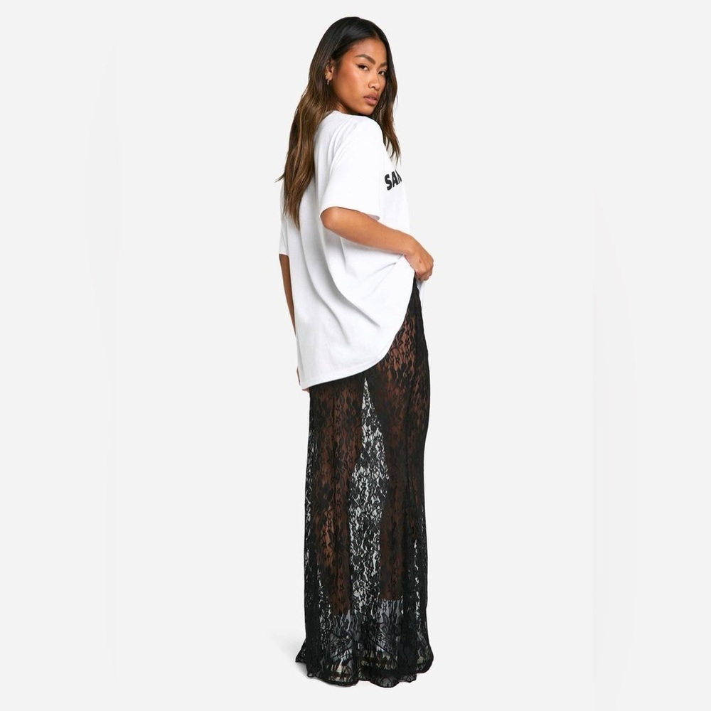 Boohoo Lace Maxi Column Skirt - Sz 2 - Picture 2 of 8